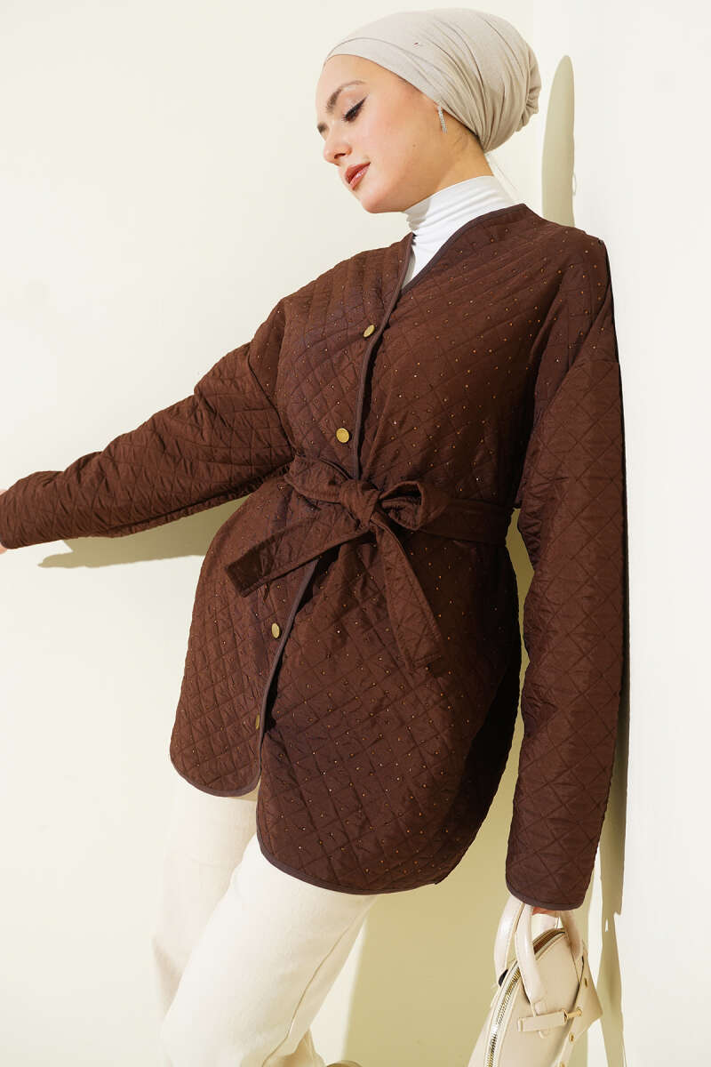 Taşlı Kapitone Ceket